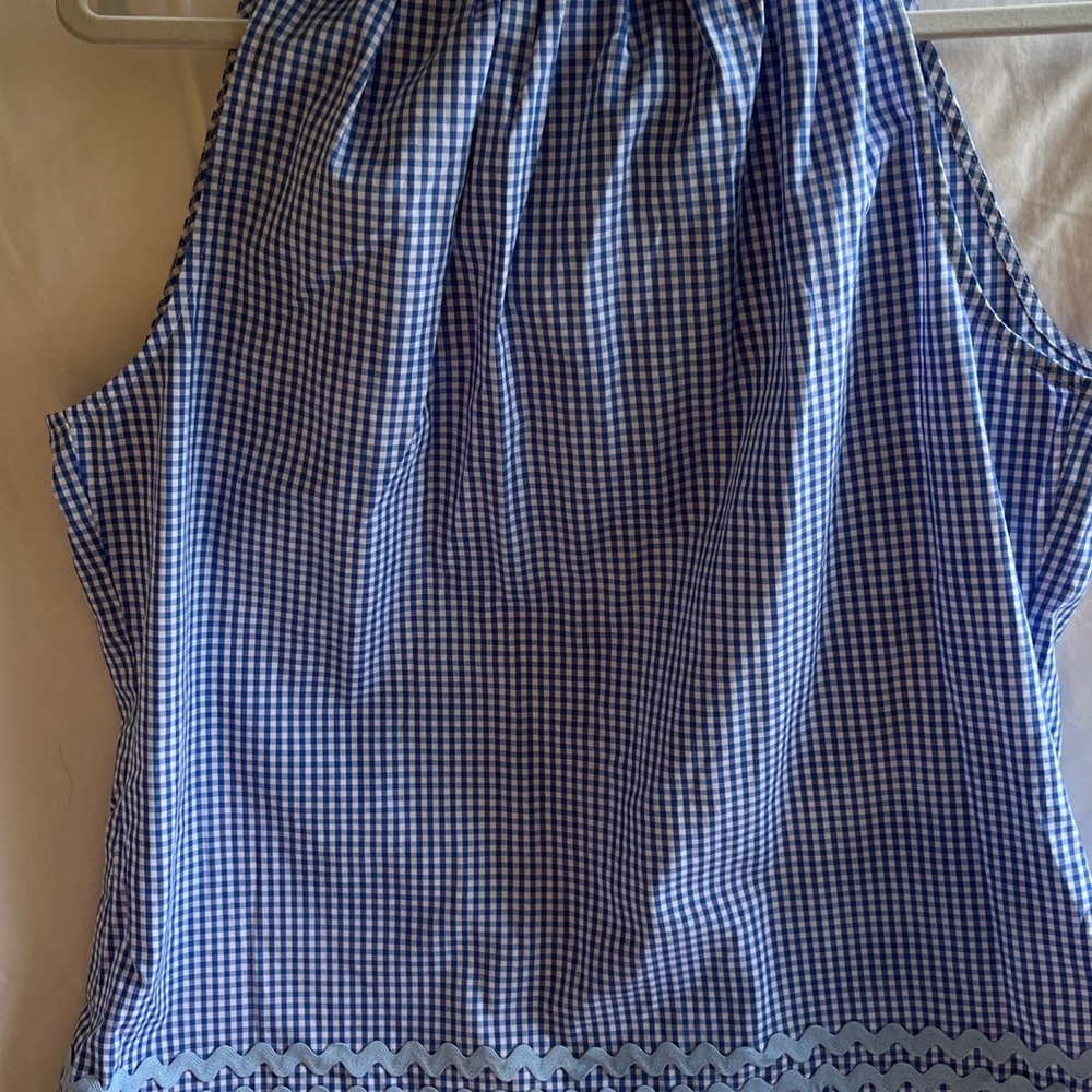 Sail to Sable Blue and White Gingham Top